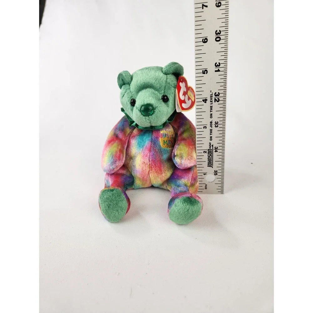 Beanie Baby Bear Happy Birthday‎ May Plush Stuffed Vintage Emerald Gift TY 2001